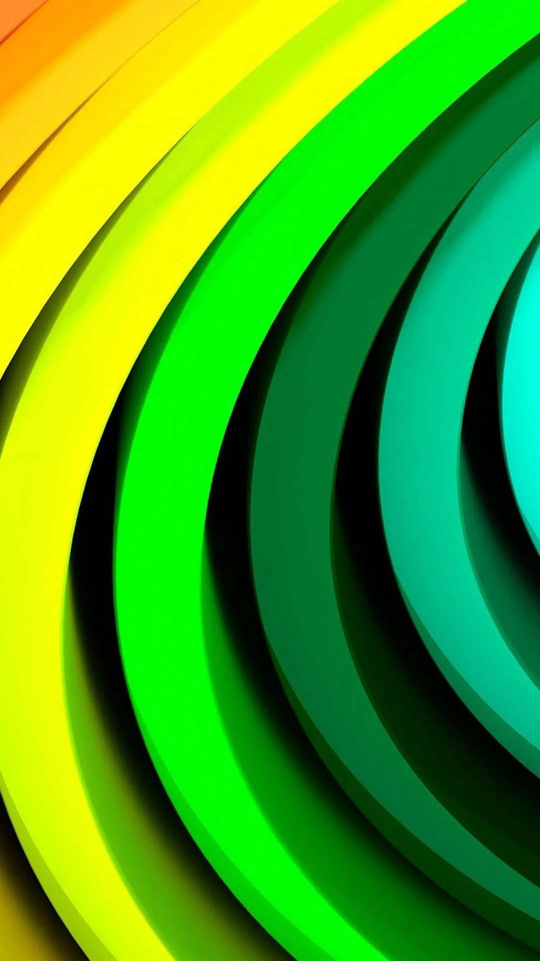 Vibrant spiral pattern in yellow green and black tones image