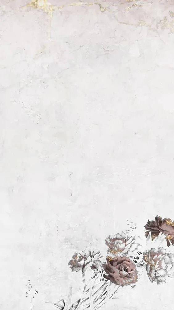 Vintage floral pattern on worn textured white wall Wallpaper