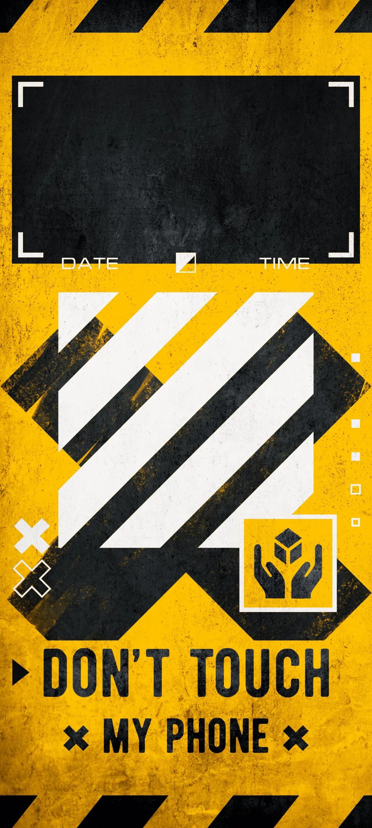 Warning Sign Dont Touch My Phone Yellow and Black Wallpaper
