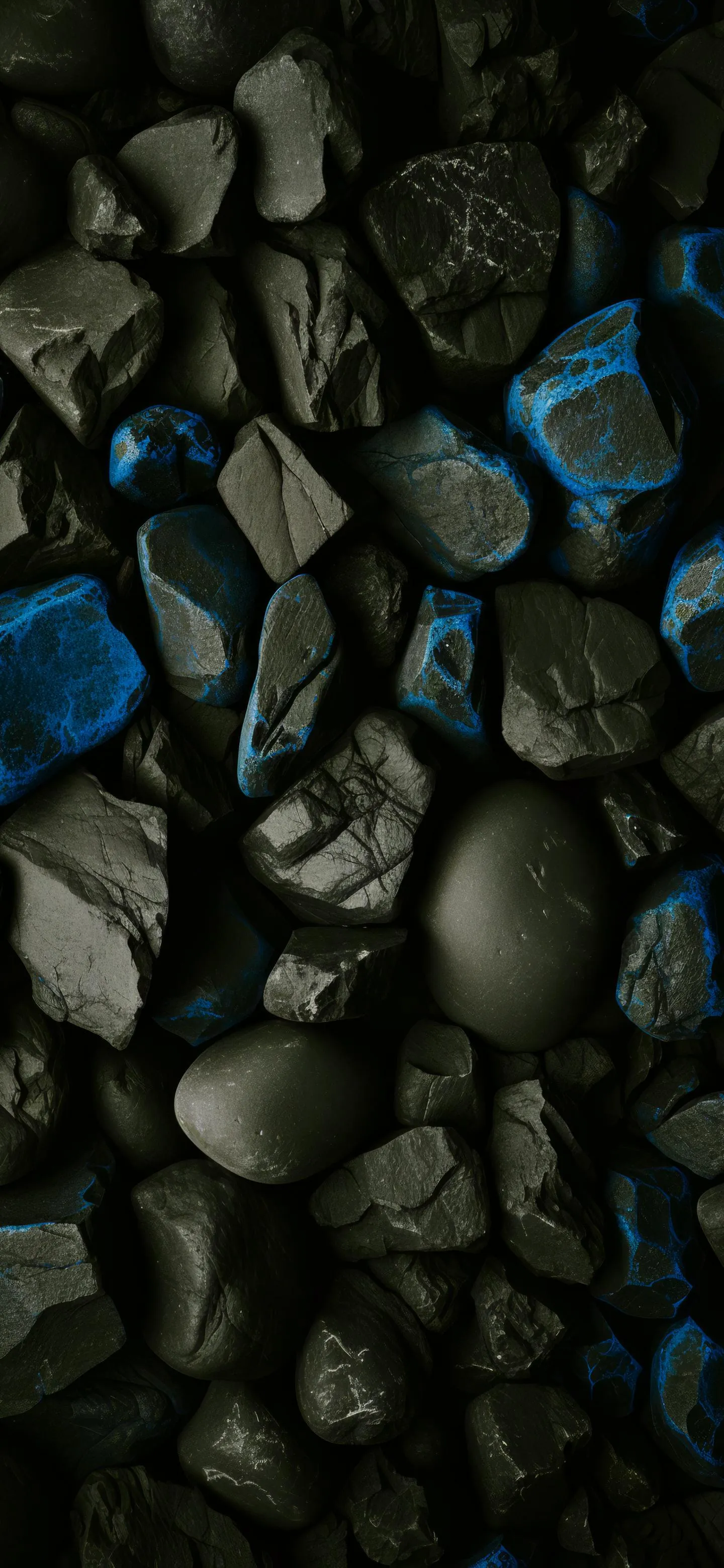 Wet Pebbles and Blue Stones for Nature Inspired Texture