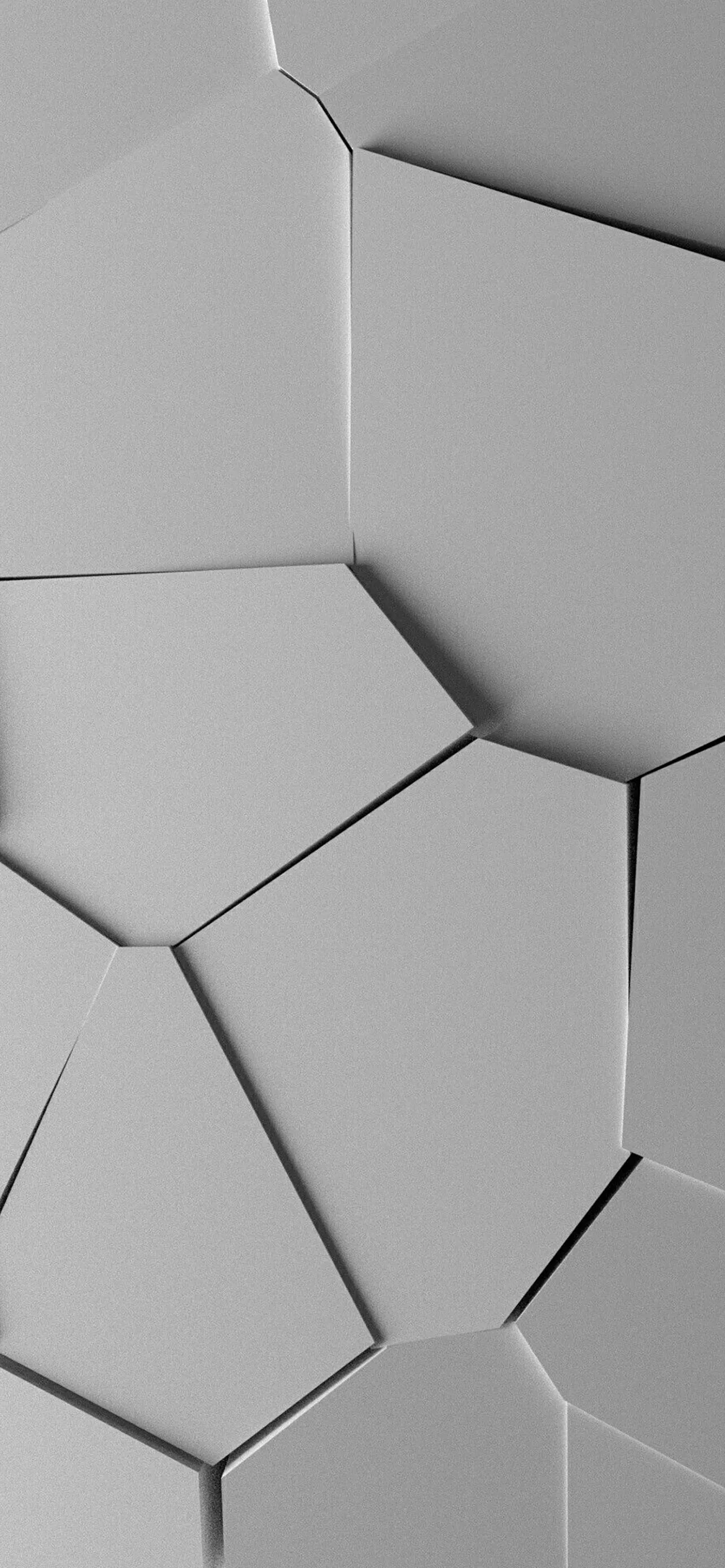White Abstract Geometric Shapes Creating Broken Effect
