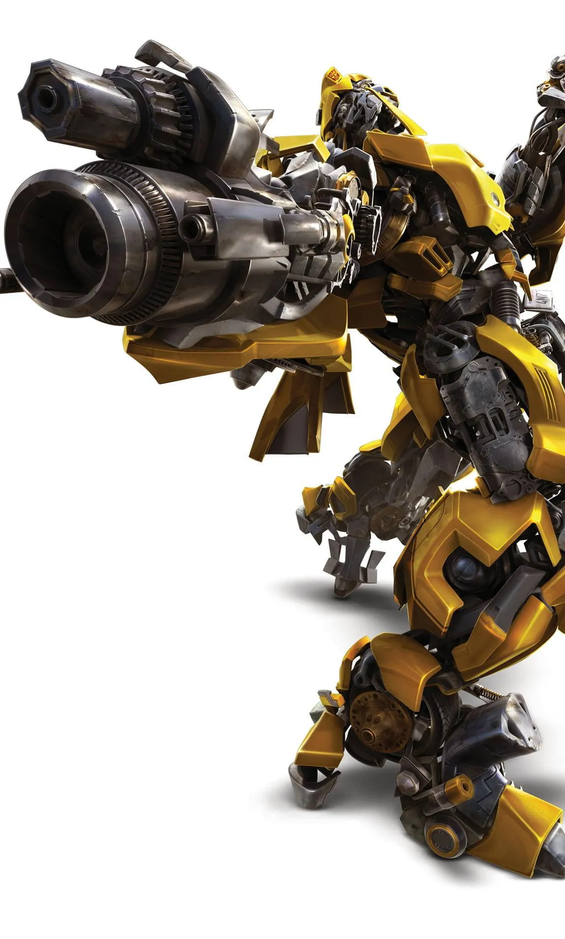Yellow Battle Mech Standing in Bright Futuristic Frame
