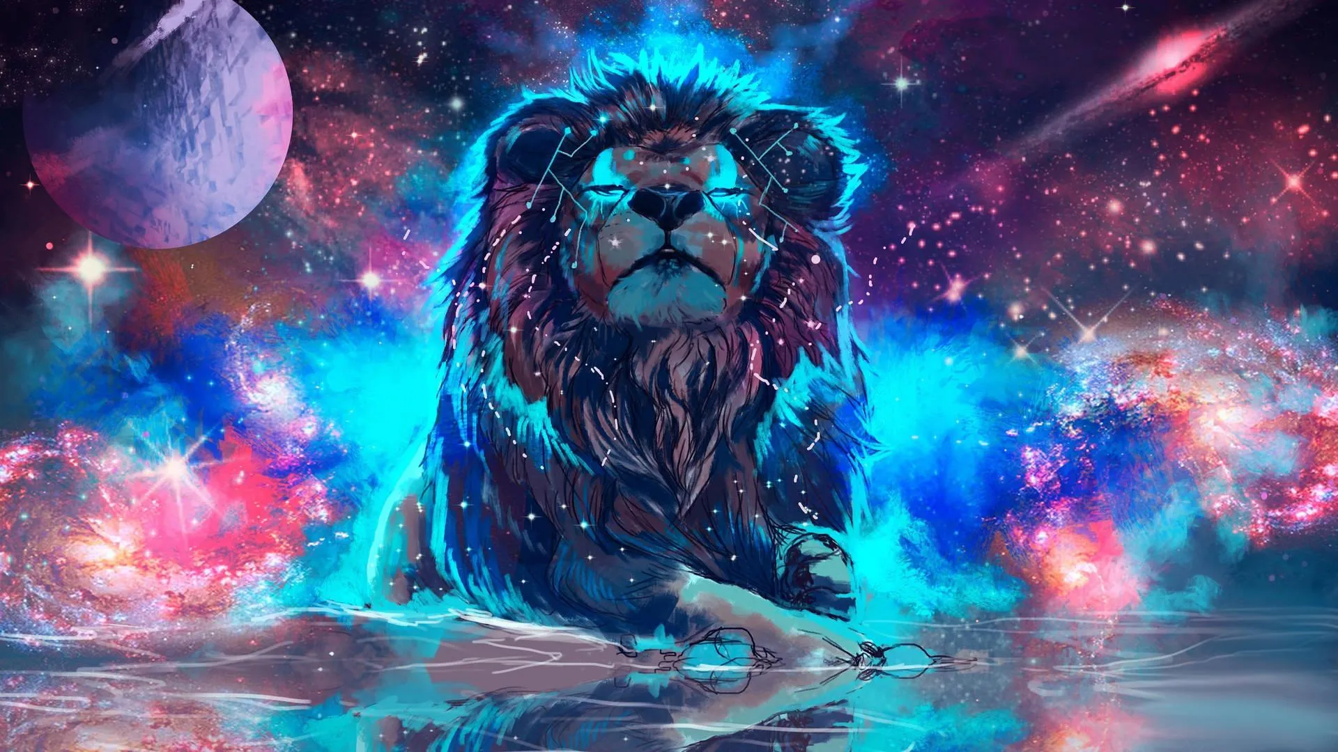 Digital Art of a Panther in Neon Colors and Futuristic Style