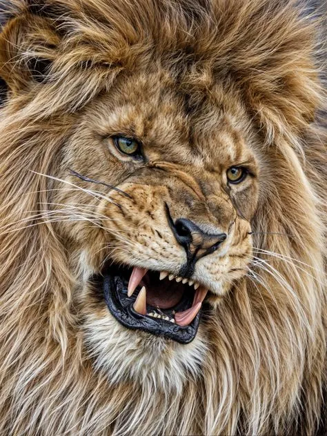 Angry Lion with Angry Roar Close Up Look HD Free Wallpaper