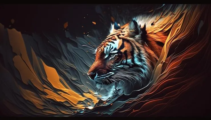 Beautiful Tiger Wildlife Art For Desktop Download For Free