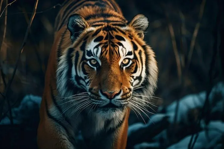 Charge Tiger In Wild Stream Aggressive 4K Background Wallpaper