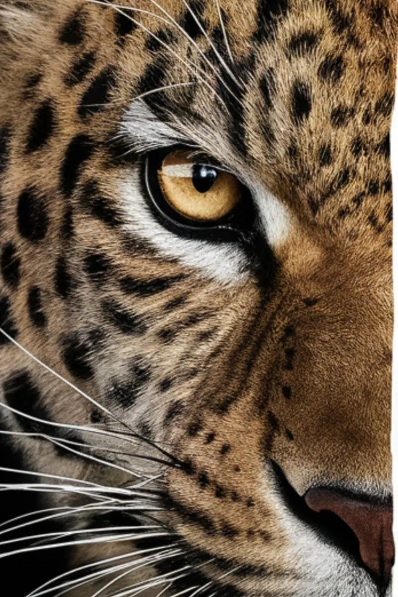 Close Up Look of Leopard Eye with Golden Fur Pattern