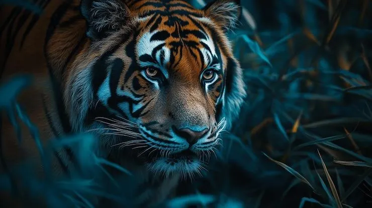 Cool Image Of Tiger In Forest 4K Wallpaper Free Download