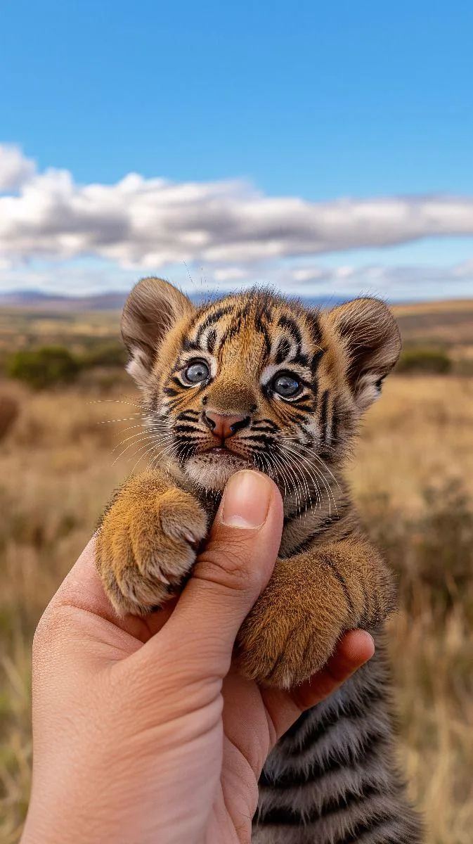 Cute Little Tiger Cub HD Wildlife Wallpaper Free Download