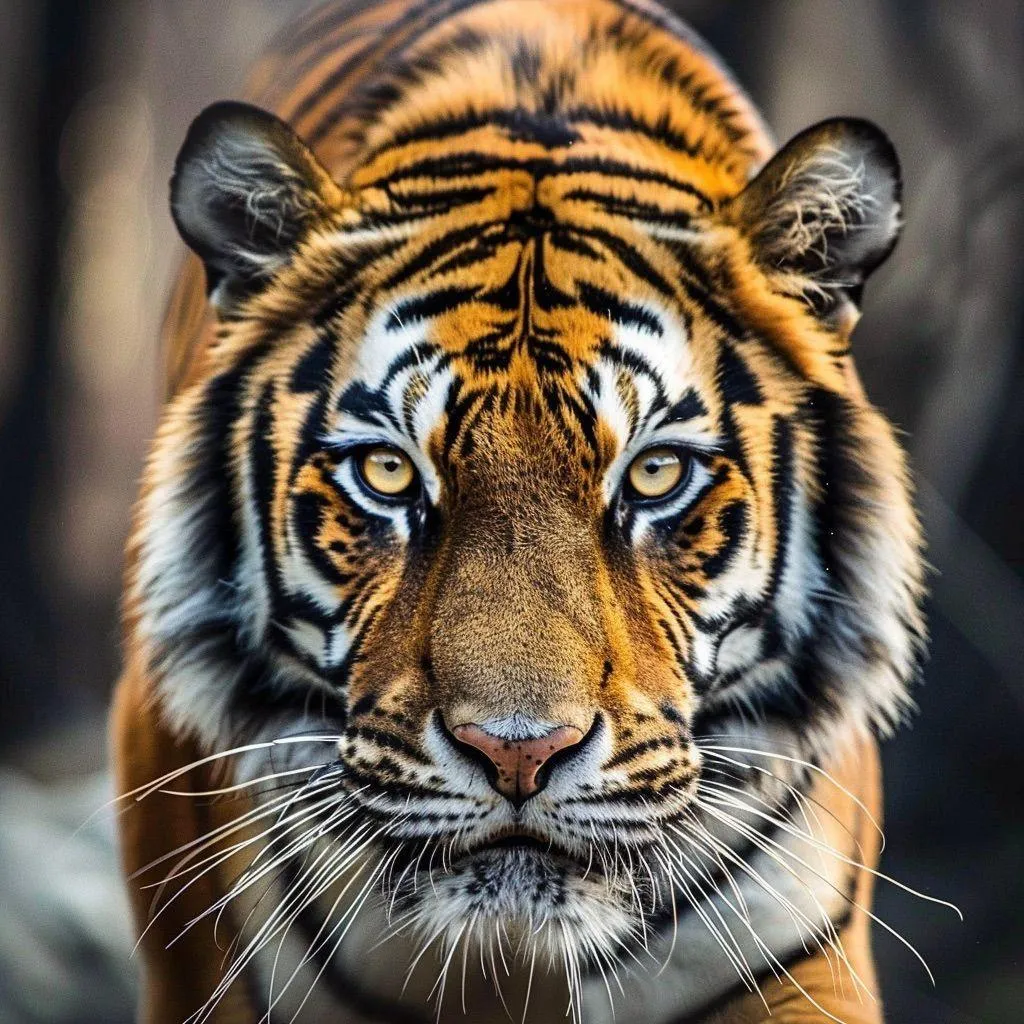 Fearless Portrait Image Of A Tiger With Close Up Wallpaper