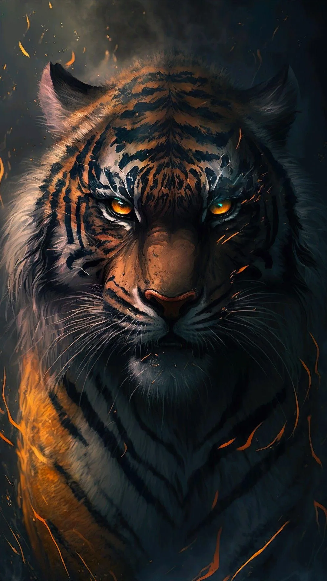 Fire Eyed Tiger Aggressive 4K Wallpaper Free Download