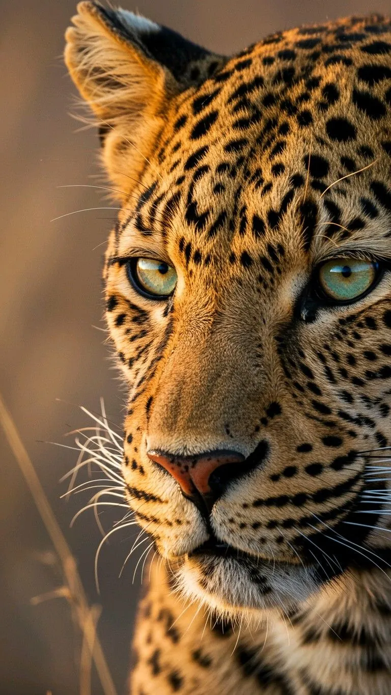 Focused Leopard Into the Jungle Close Up Portrait Wallpaper