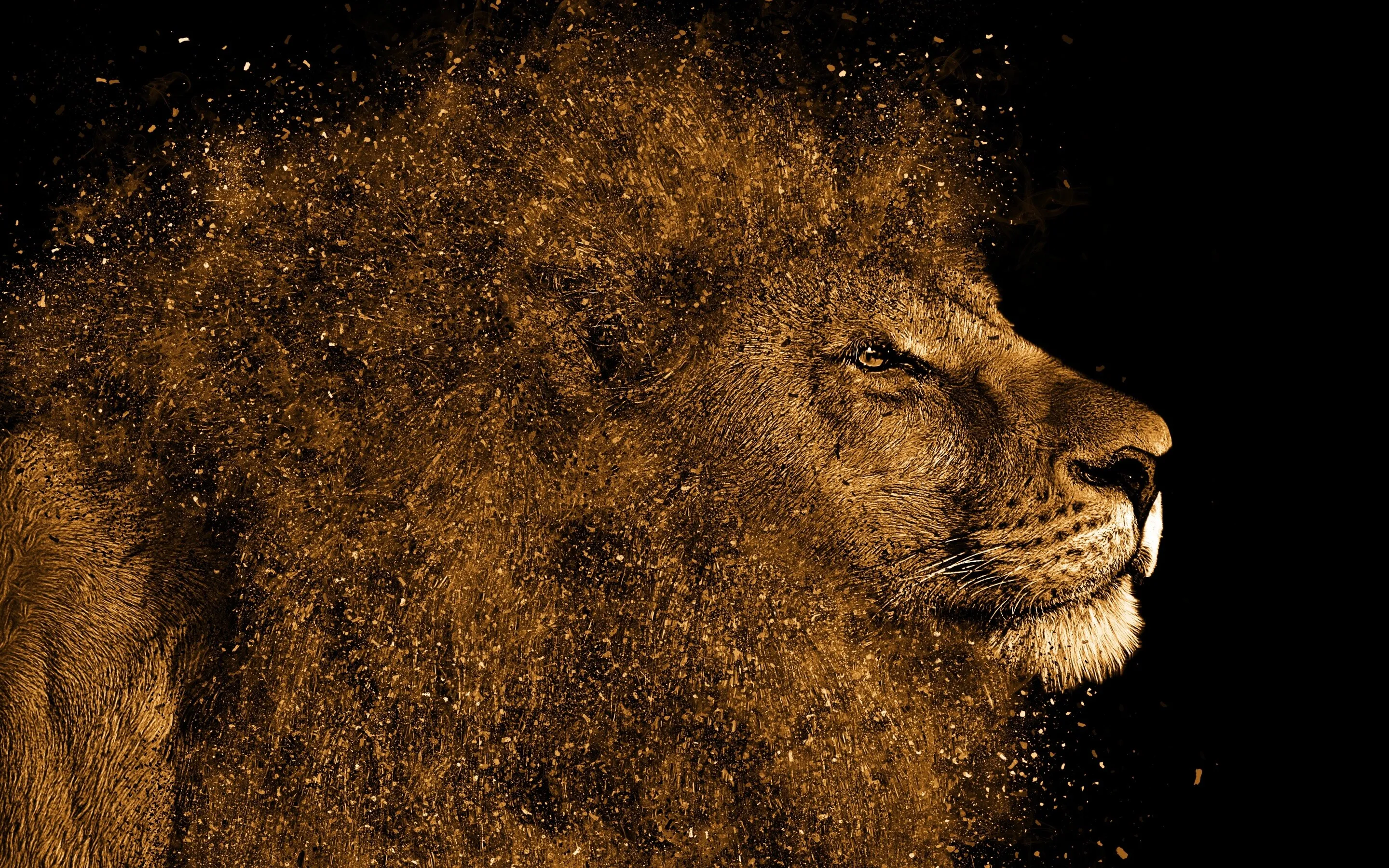 Majestic Lion Artistic Digital Illustration Portrait Image