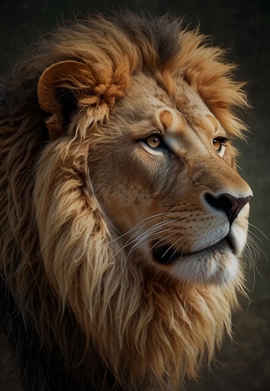 Male Lion Close Up Stunning Portrait HD Free Wallpaper
