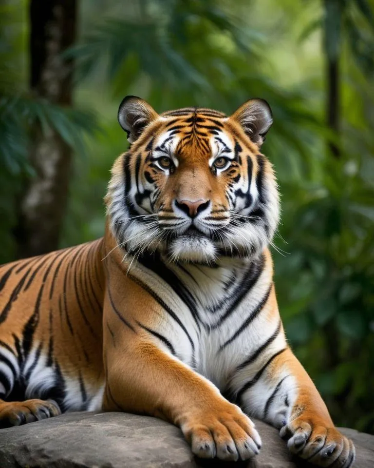 Portrait Image Of Tiger In Jungle HD Wallpaper Free Download