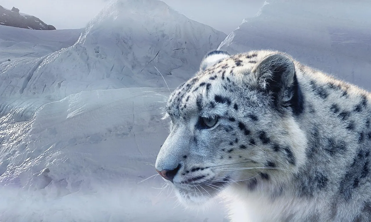 Snow Leopard Resting on Icy Snow HD Wildlife Wallpaper