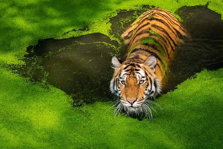 Stunning Wallpaper Of Tiger Walking In Water Wildlife Image