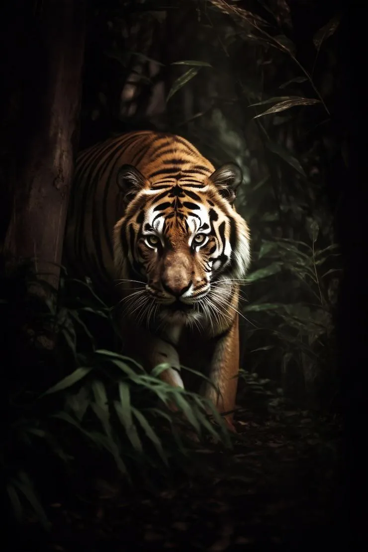 Tiger Looking Aggressive And Walking In Forest HD Wallpaper