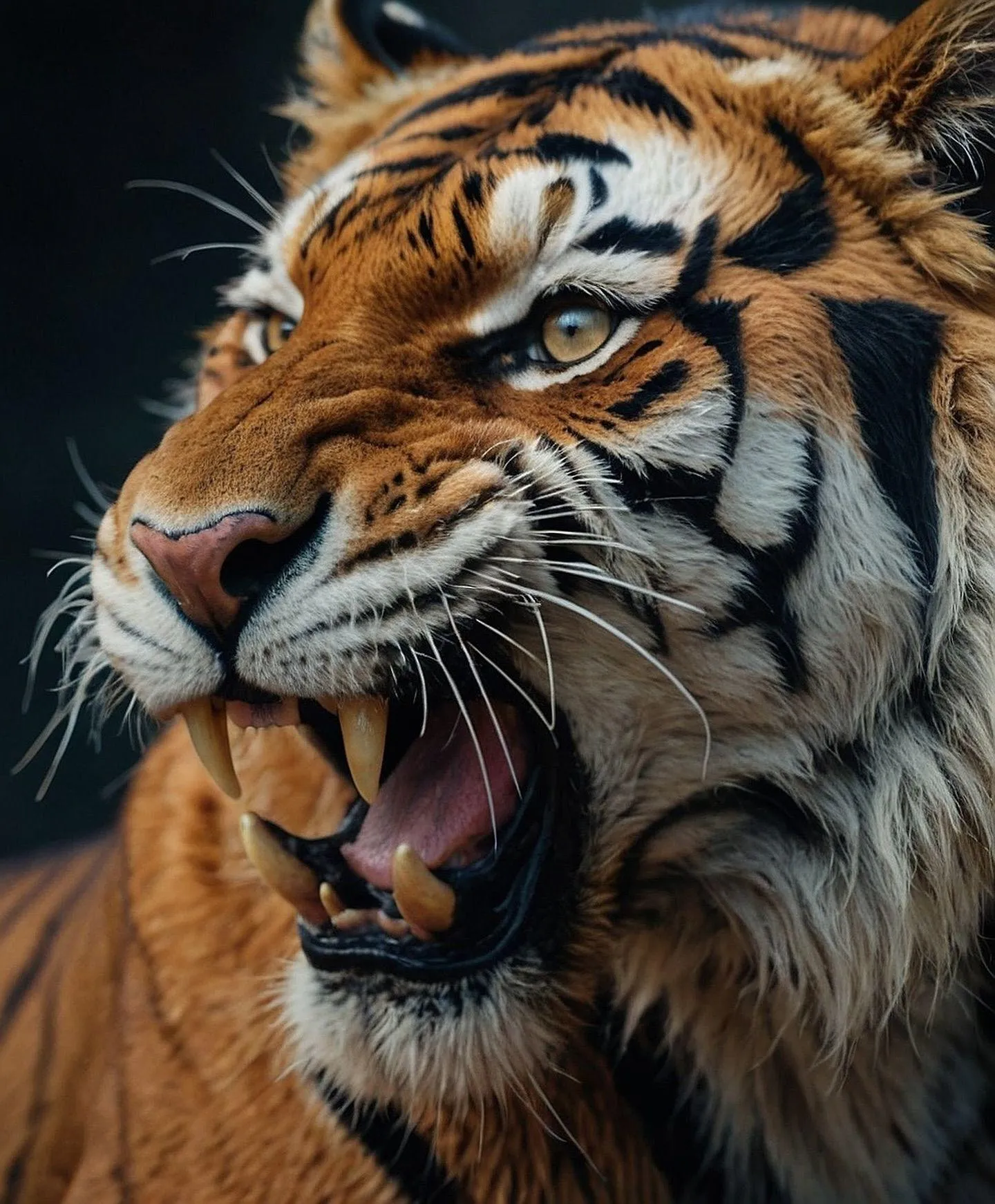Tiger Roaring Close Up Image Elegant Wild Anime Hd Wallpaper