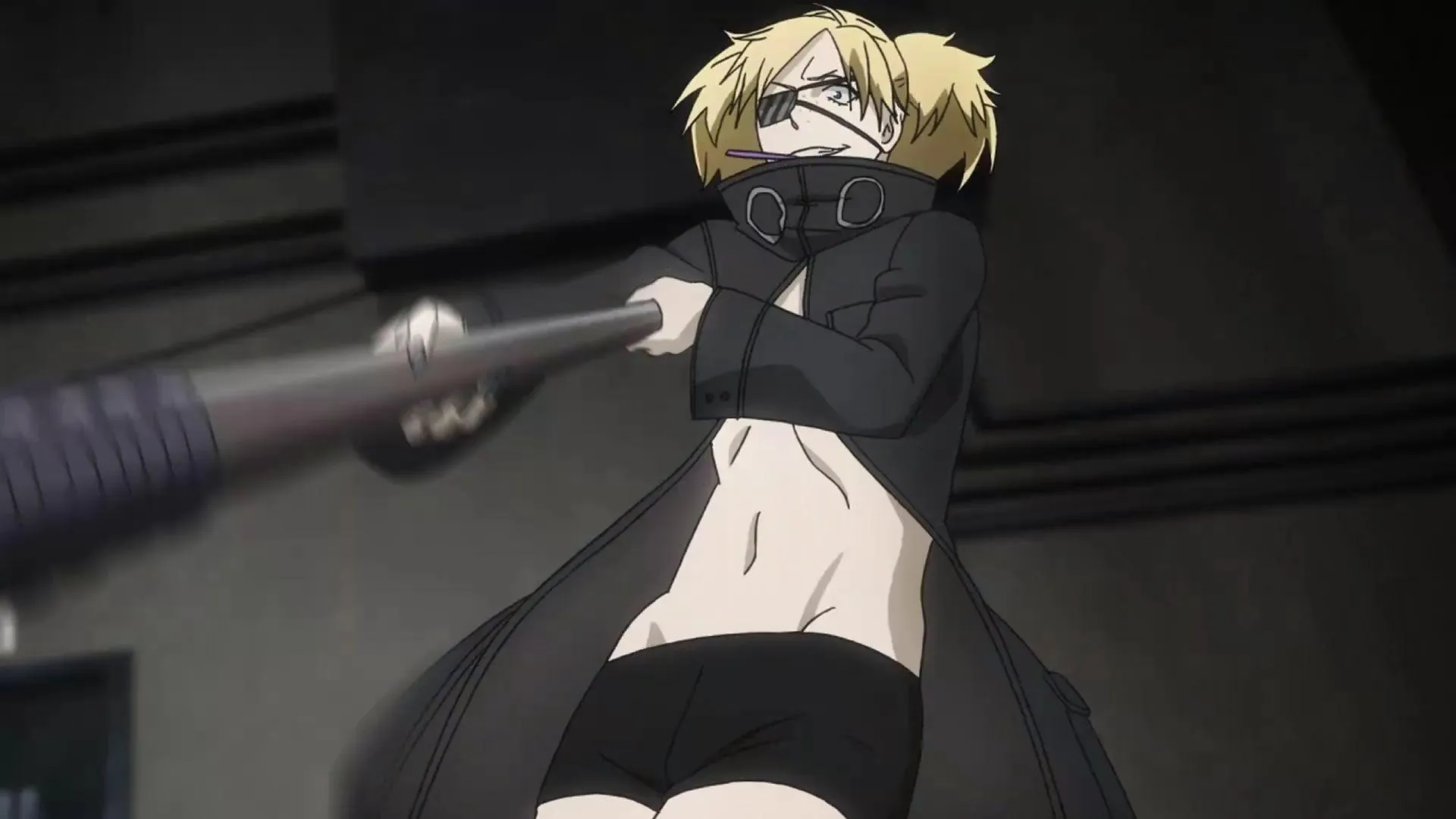 Android 8 Ready for Combat Holding Weapon in Action Pose