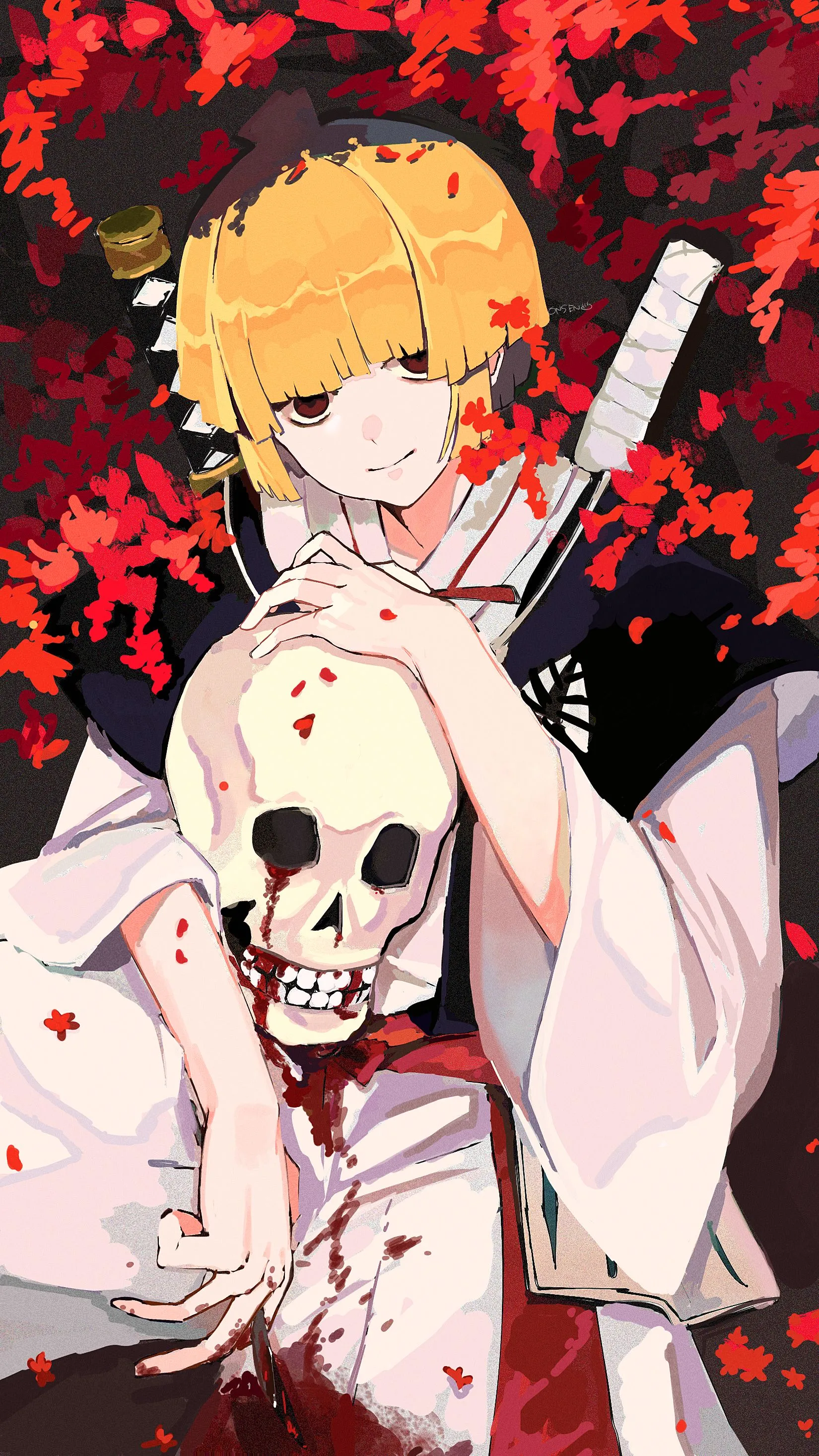 Anime boy with skeleton man hd wallpaper download for free