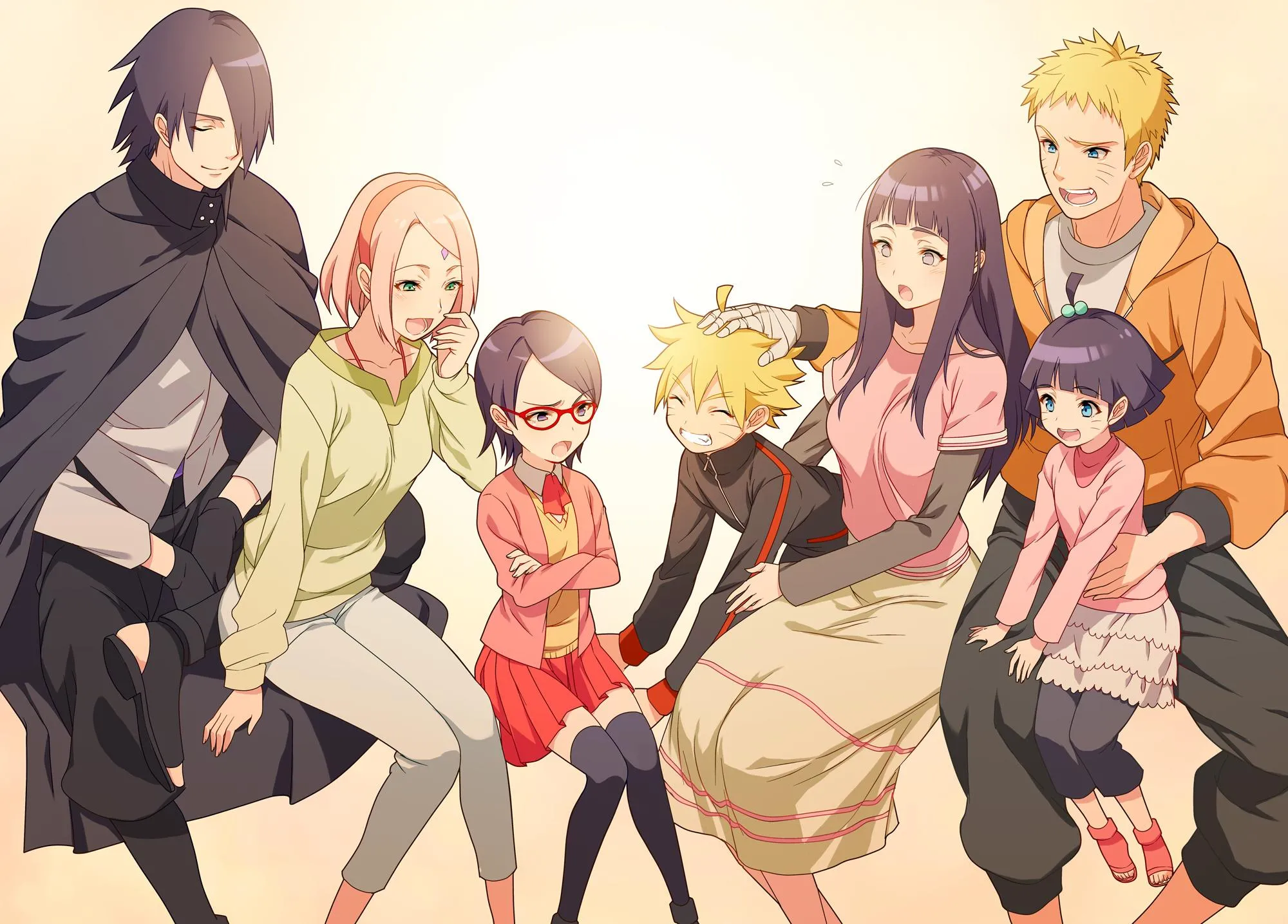 Anime Family Scene with Warm and Caring Atmosphere