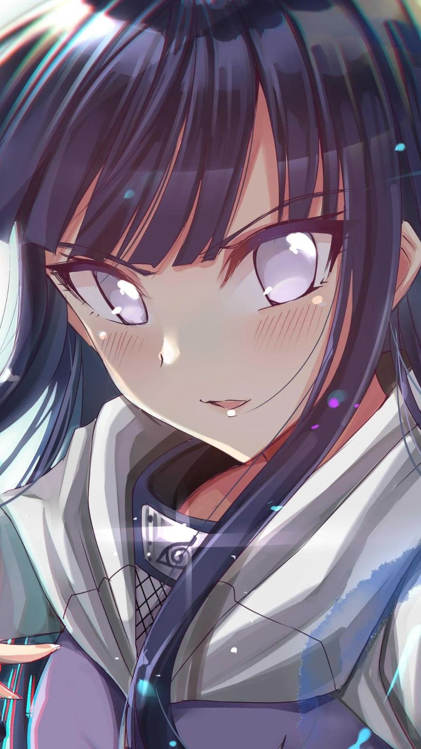 Anime Girl with Intense Expression and Mysterious Aura