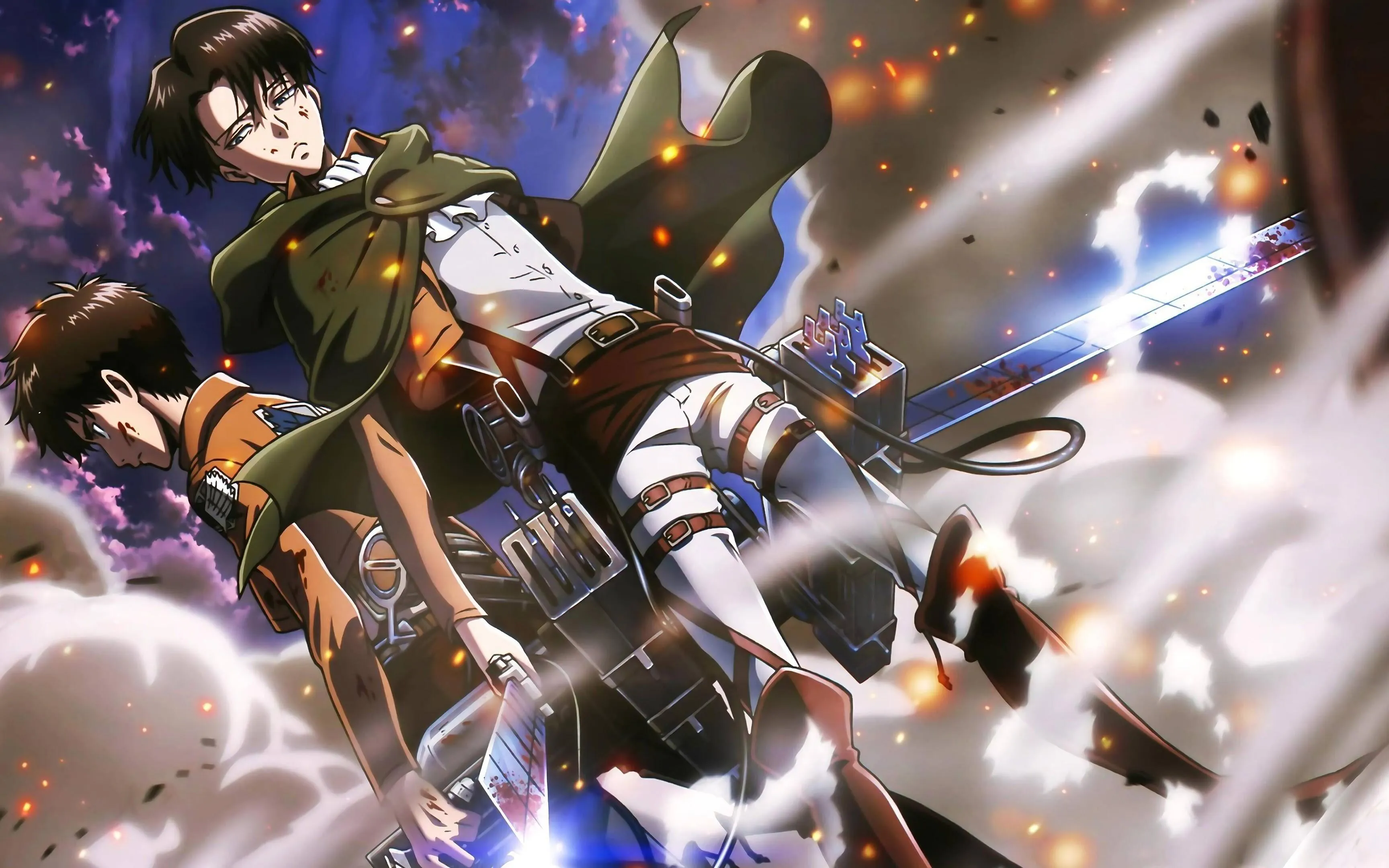 Attack on Titan Levi Squad Fights Titans in Forest Area