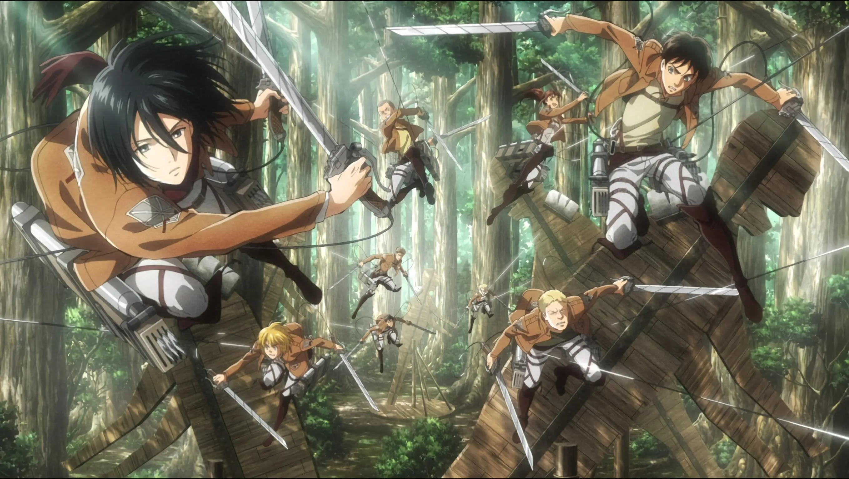 Attack on Titan Scouts Charging with Intense Courage