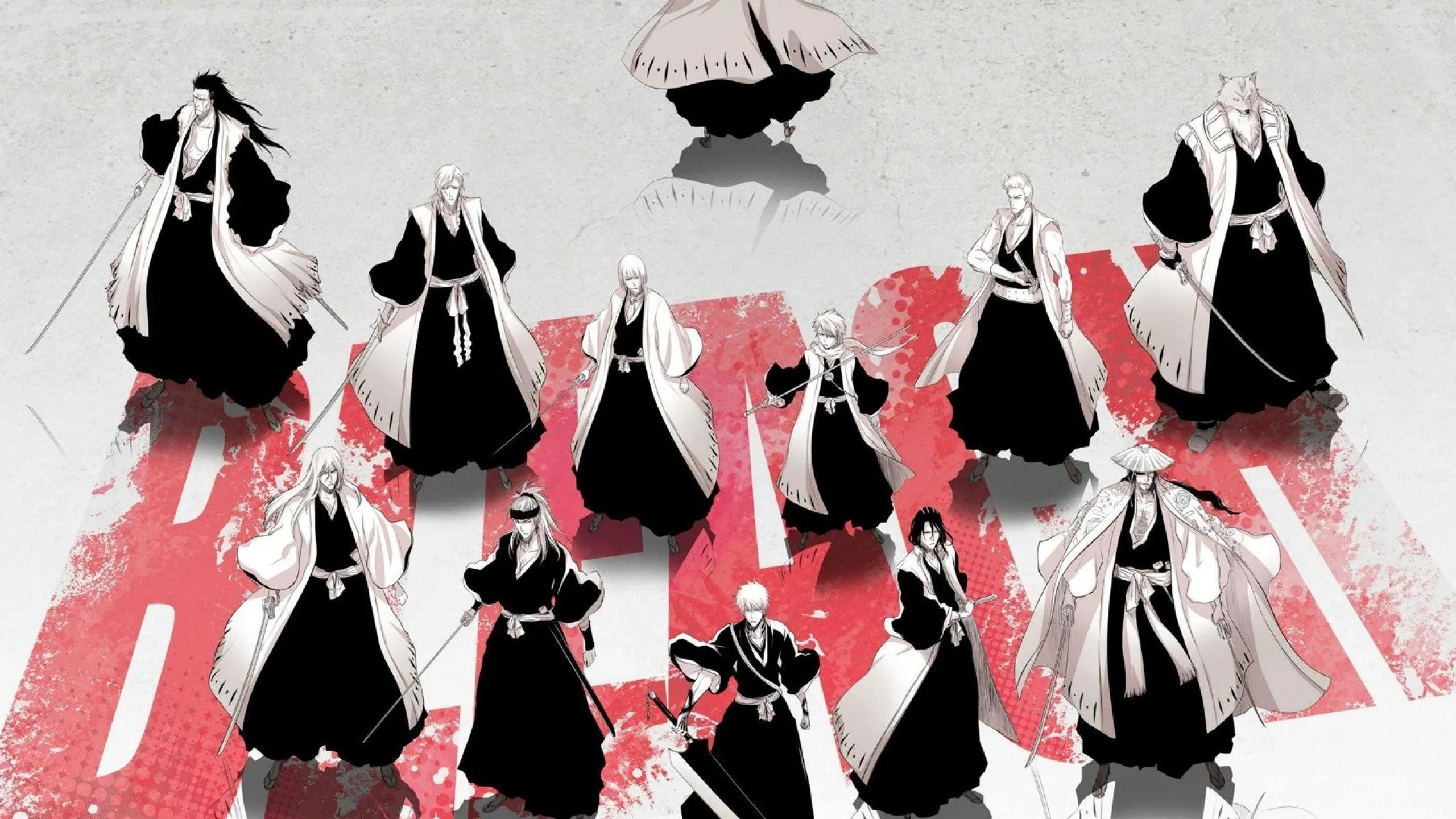 Black Rock Shooter Girls Standing Against White Background