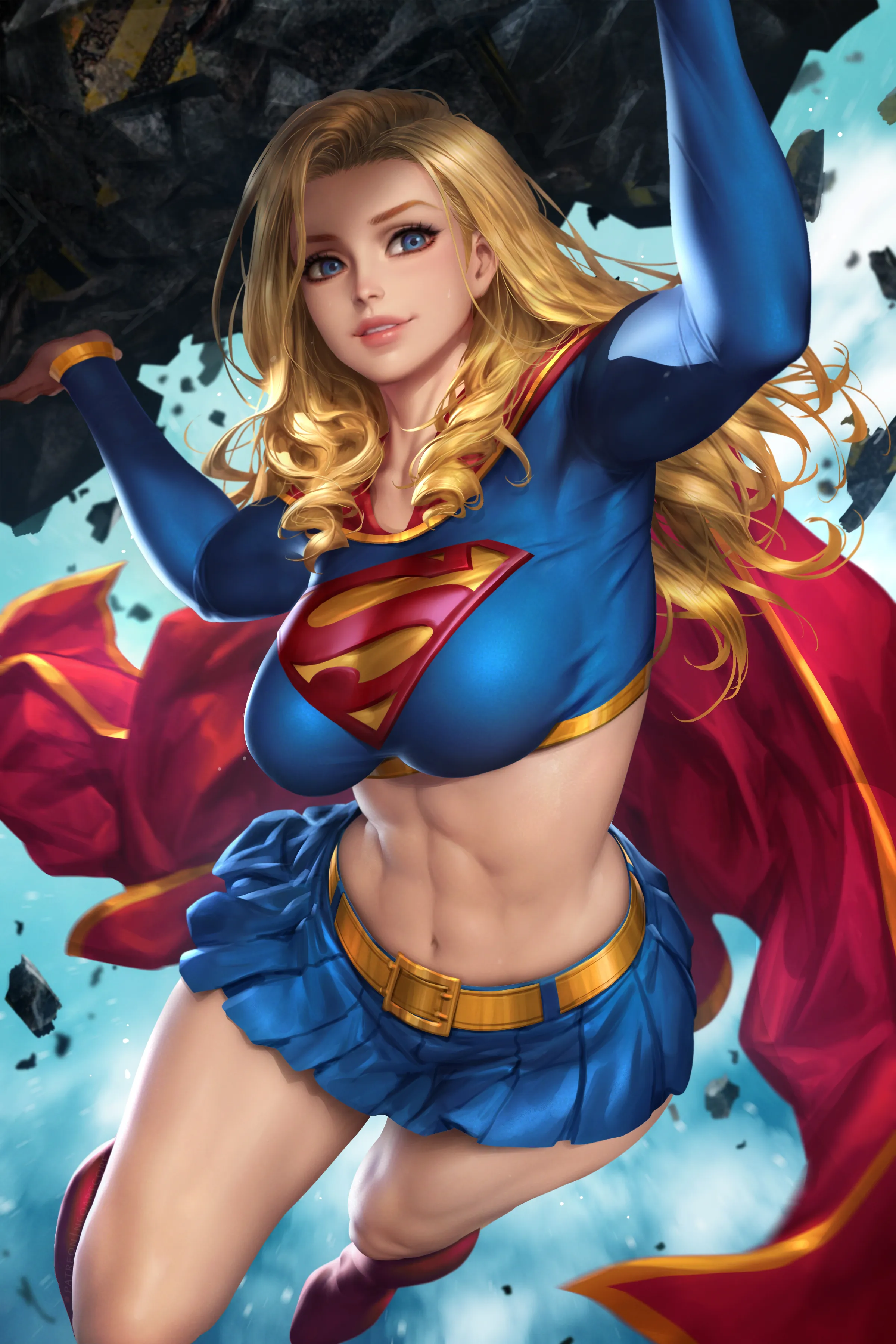 Bold Anime Supergirl Mobile Wallpaper In Hd