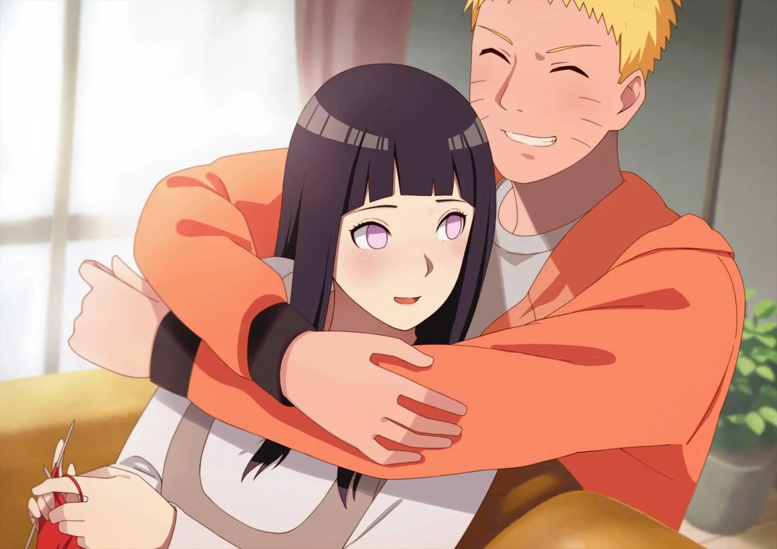 Boruto Uzumaki Hugging Himawari in Warm Moment Wallpaper