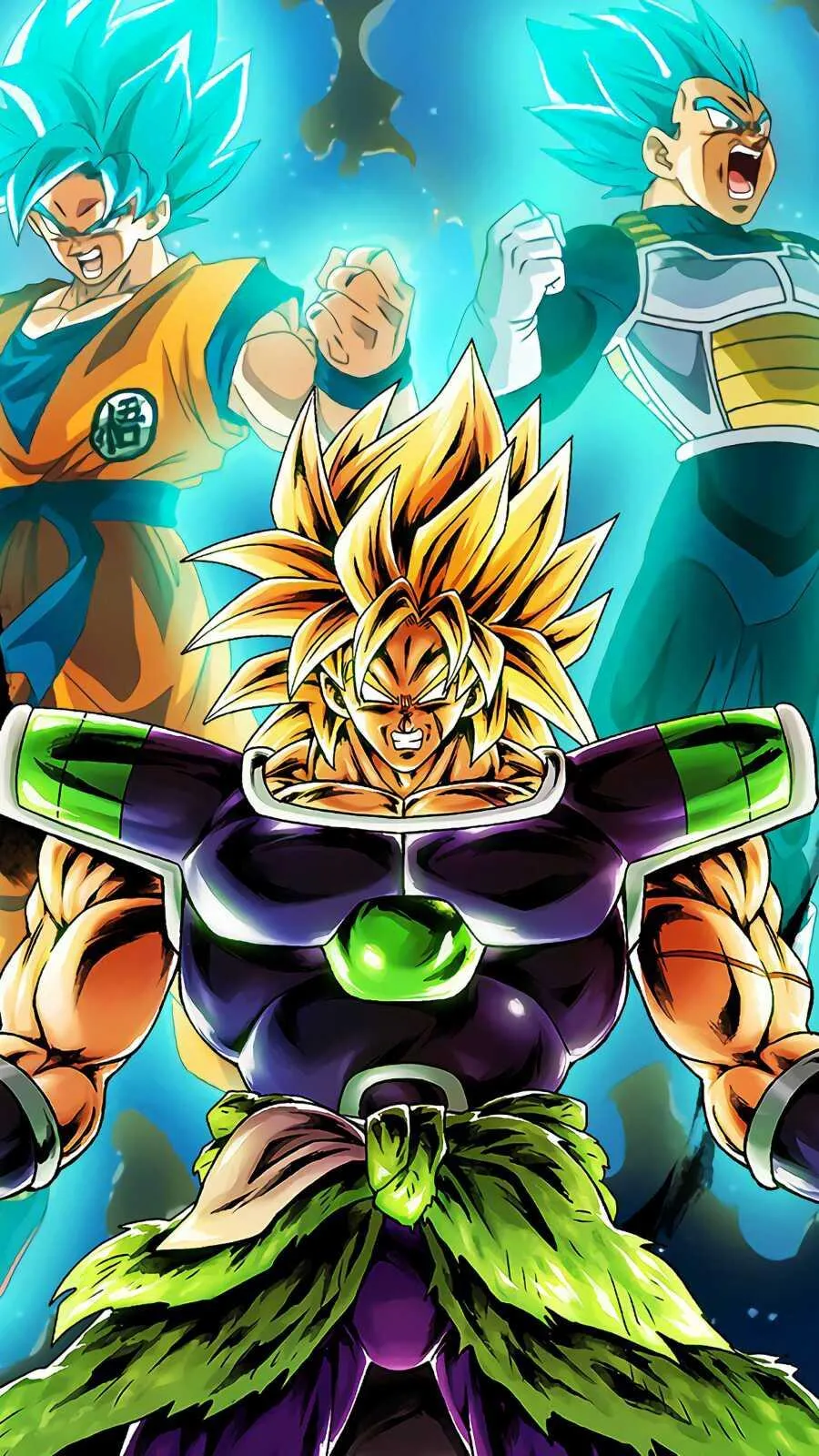 Broly Charging Energy Surrounded By Glowing Aura Wallpaper