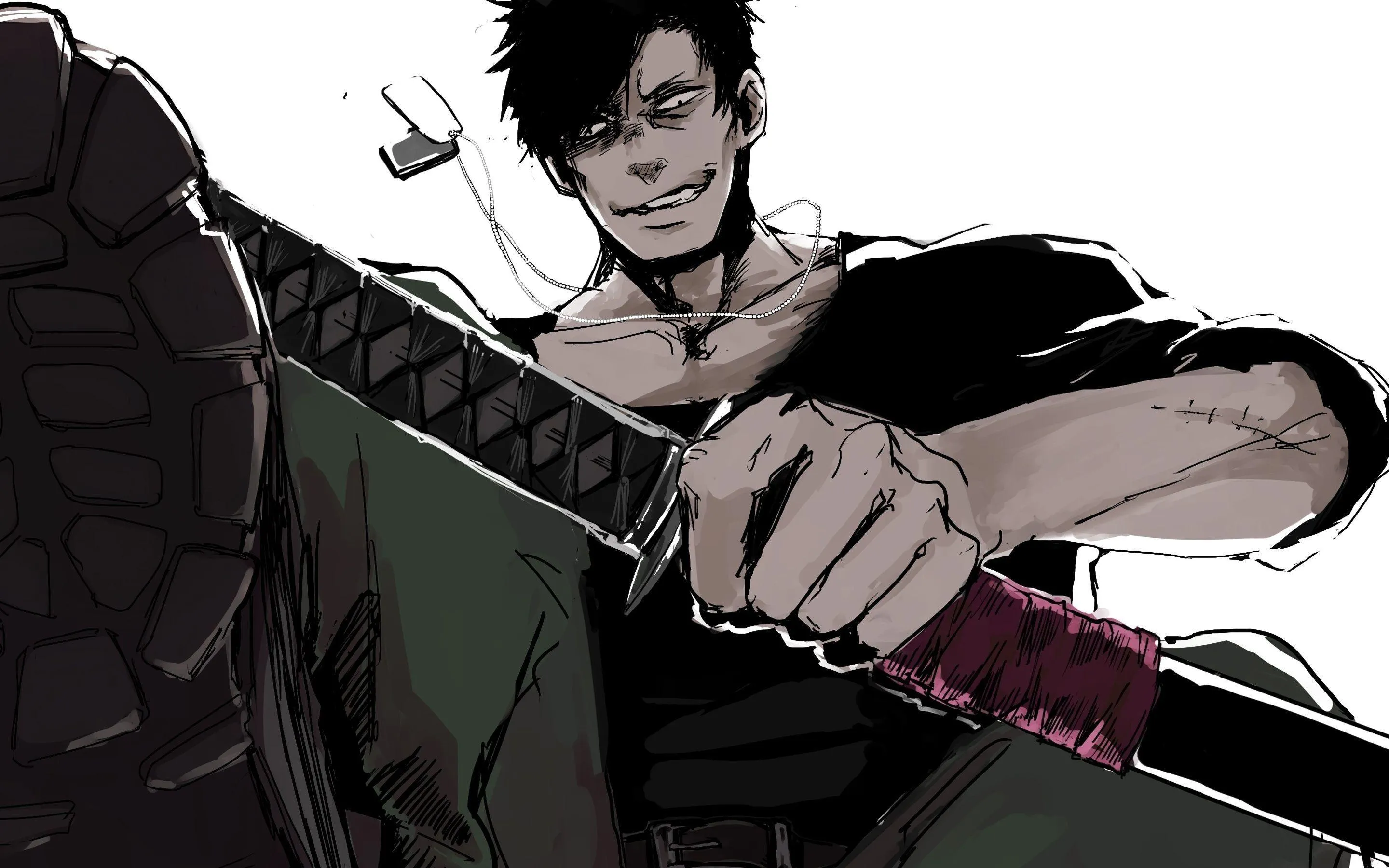 Chainsaw Man Denji and Power Relaxing in Manga Panel Art