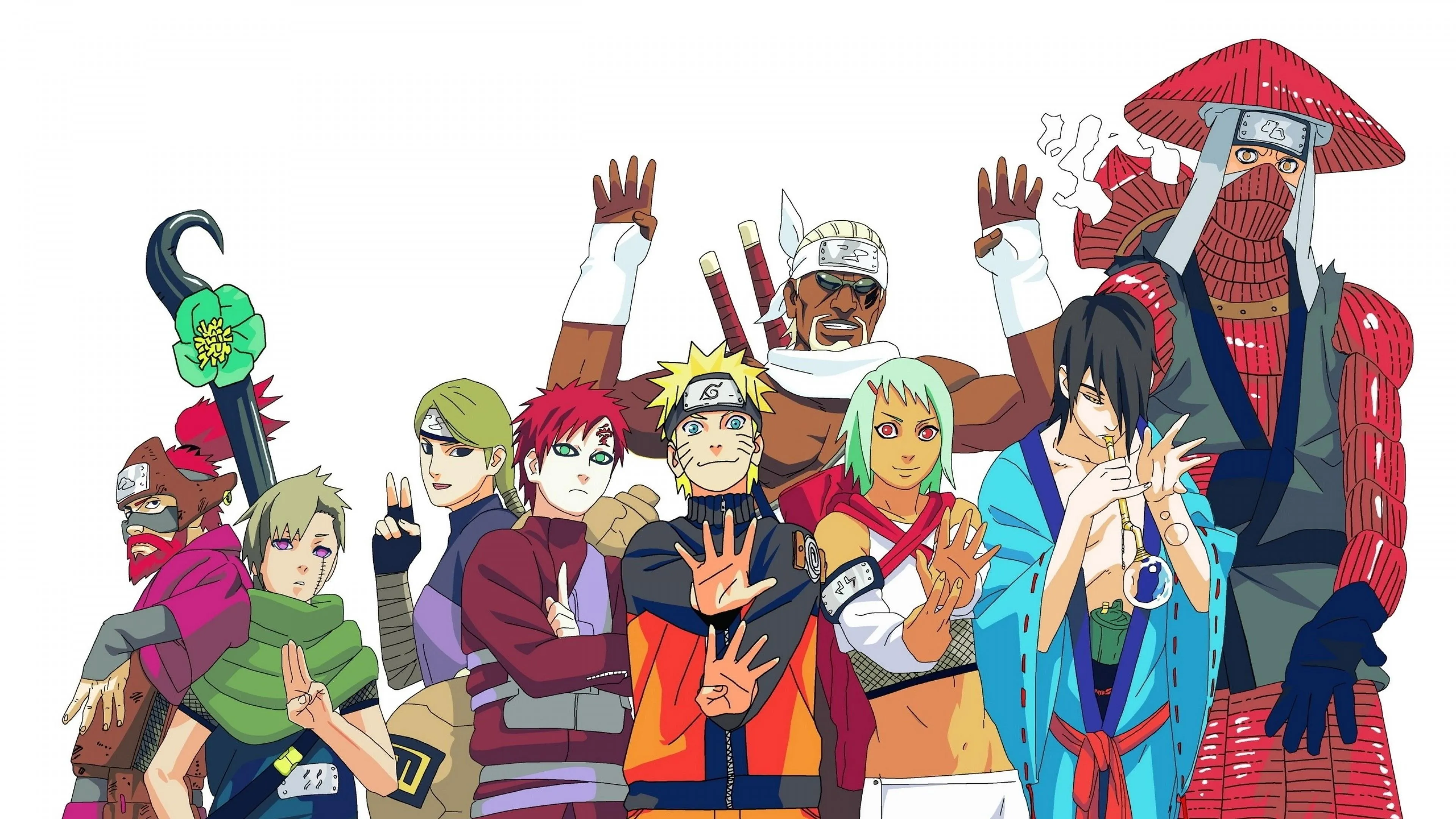 Characters from One Piece Anime Group Pose Wallpaper