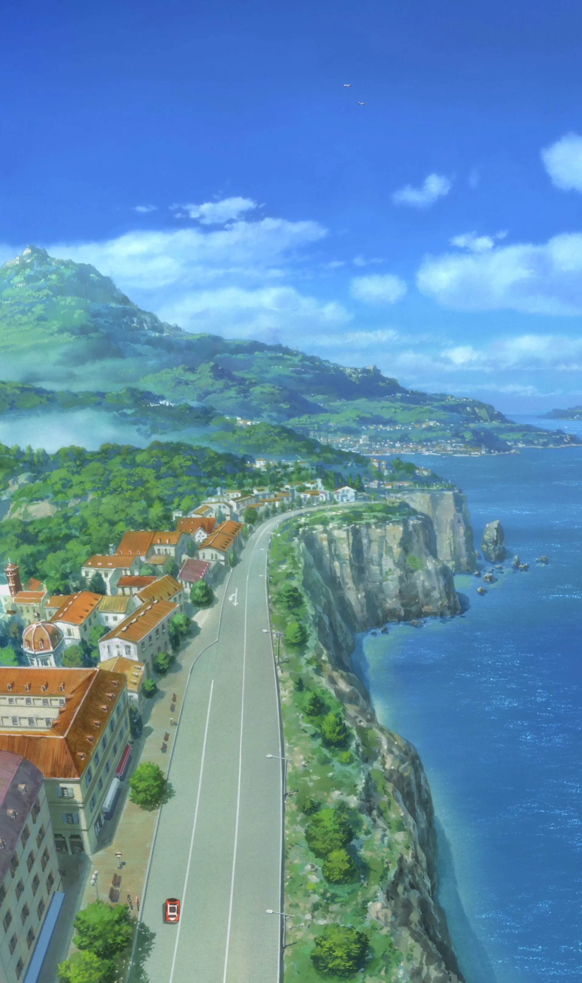 City which is built above the hills and has a seashore