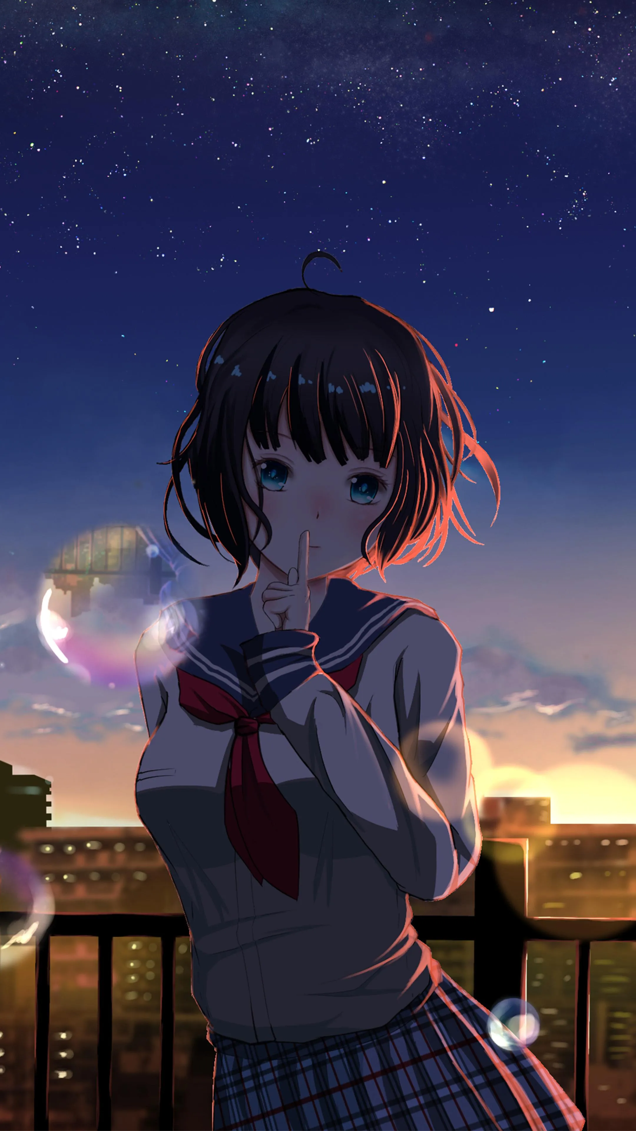 Clannad After Story Girl Standing Alone At Sunset Wallpaper