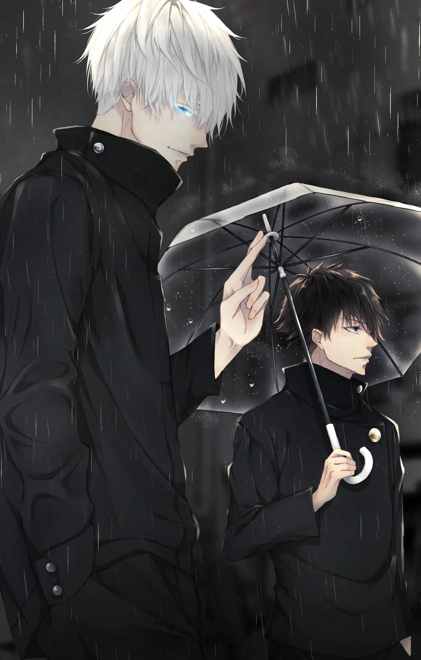 Dark and Mysterious Anime Figure in Black Suit and Tie