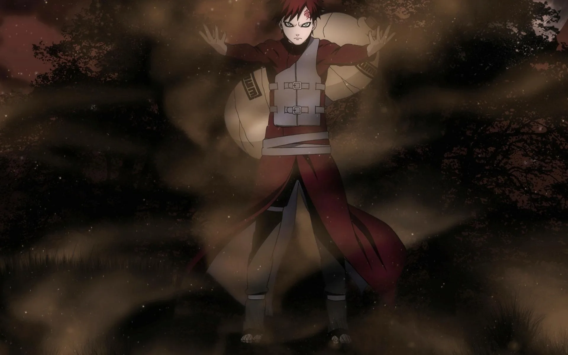 Dark Atmosphere with Mysterious Character Wallpaper