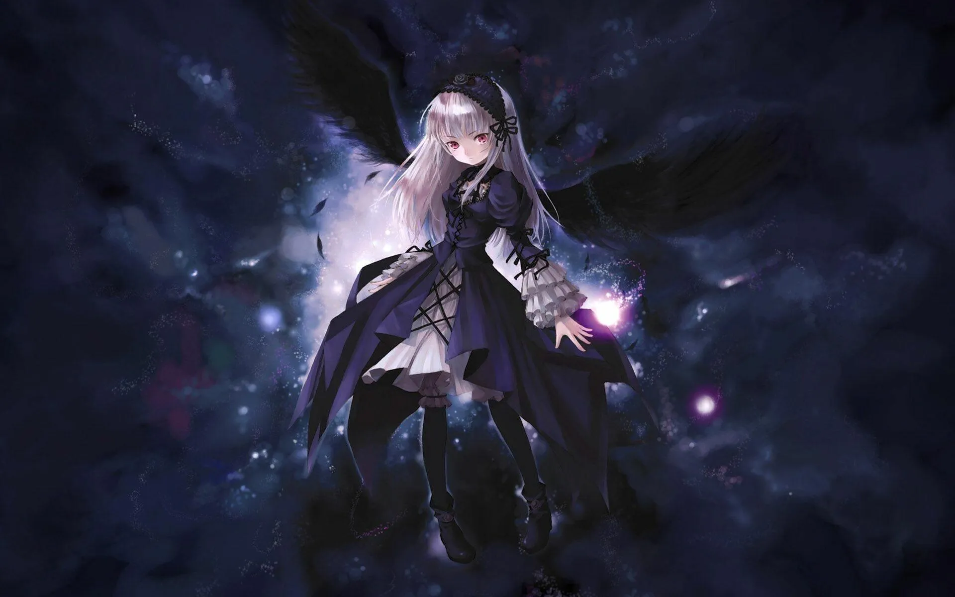 Dark Scene with Hooded Anime Character Download Wallpaper