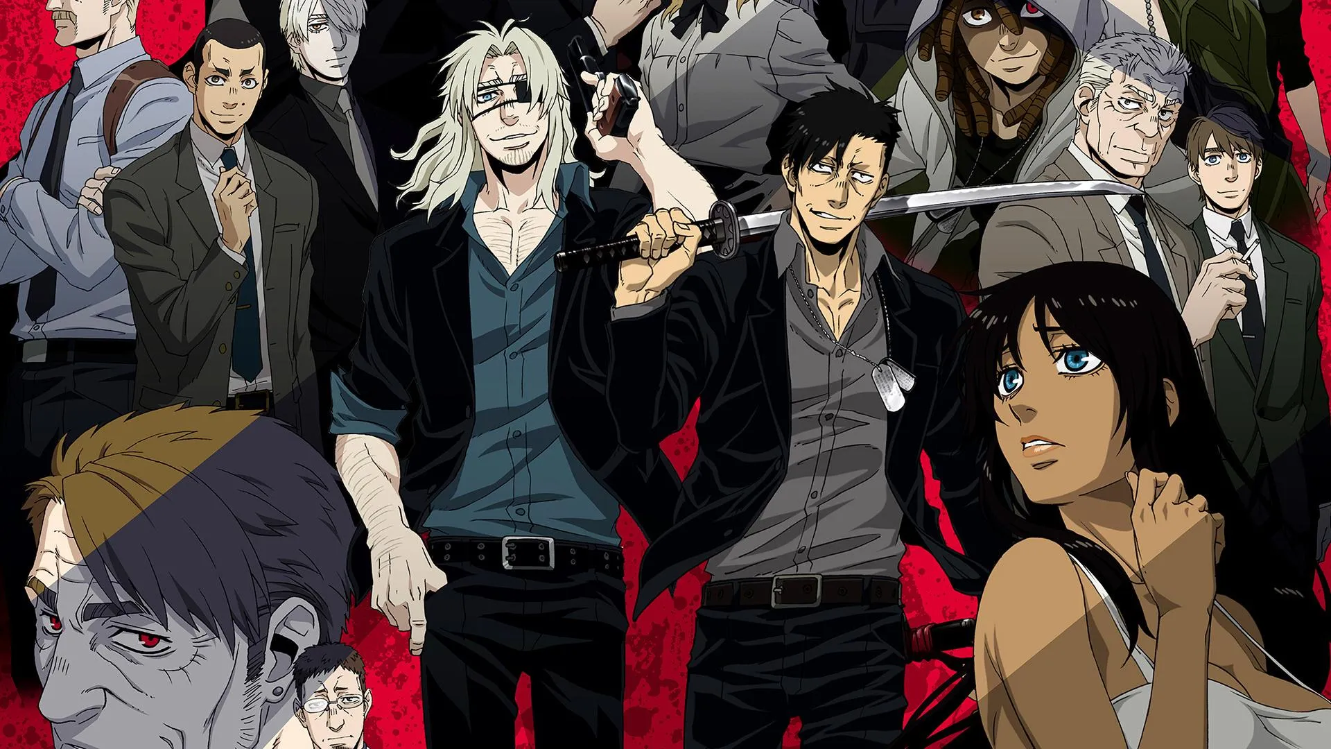 Dark Themed Anime Group with Stylish Black Outfits