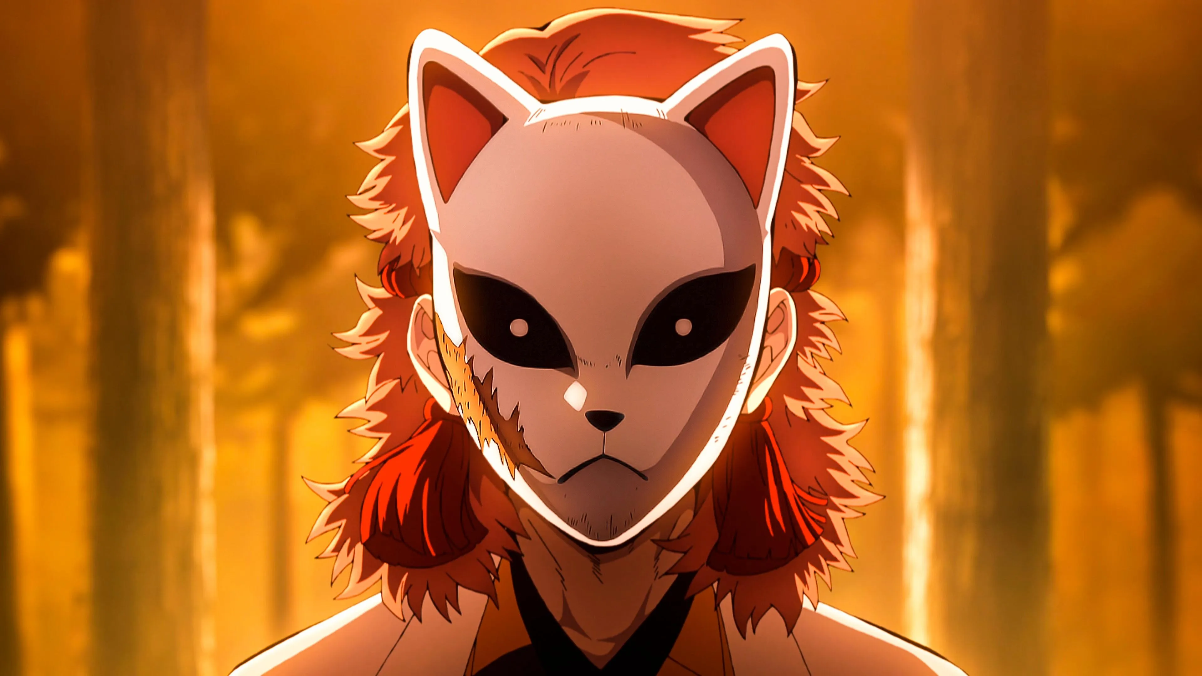 Demon Slayer Sabito Wearing Fox Mask in Forest Training