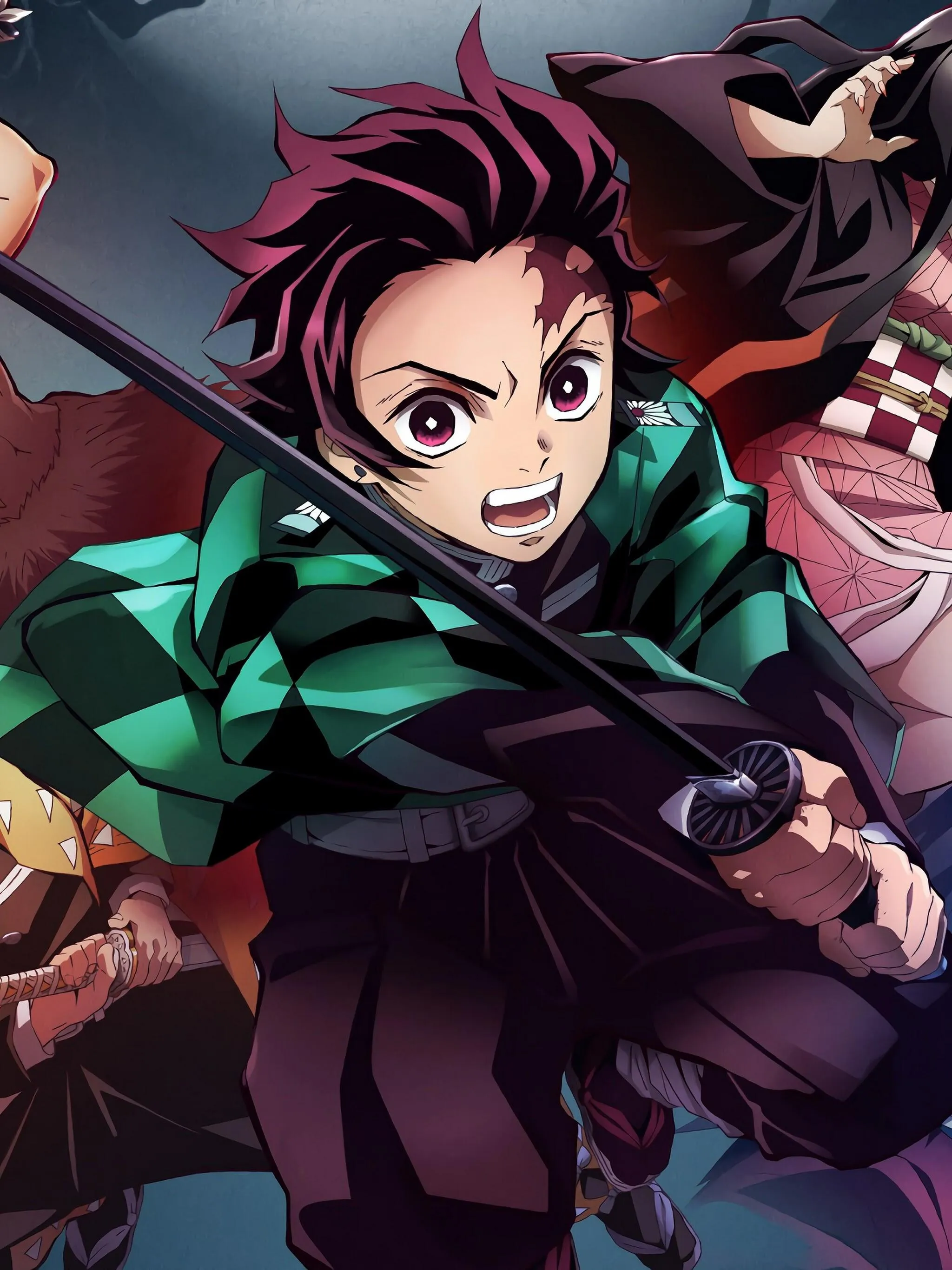 Demon Slayer Tanjiro Kamado Ready to Strike in Forest