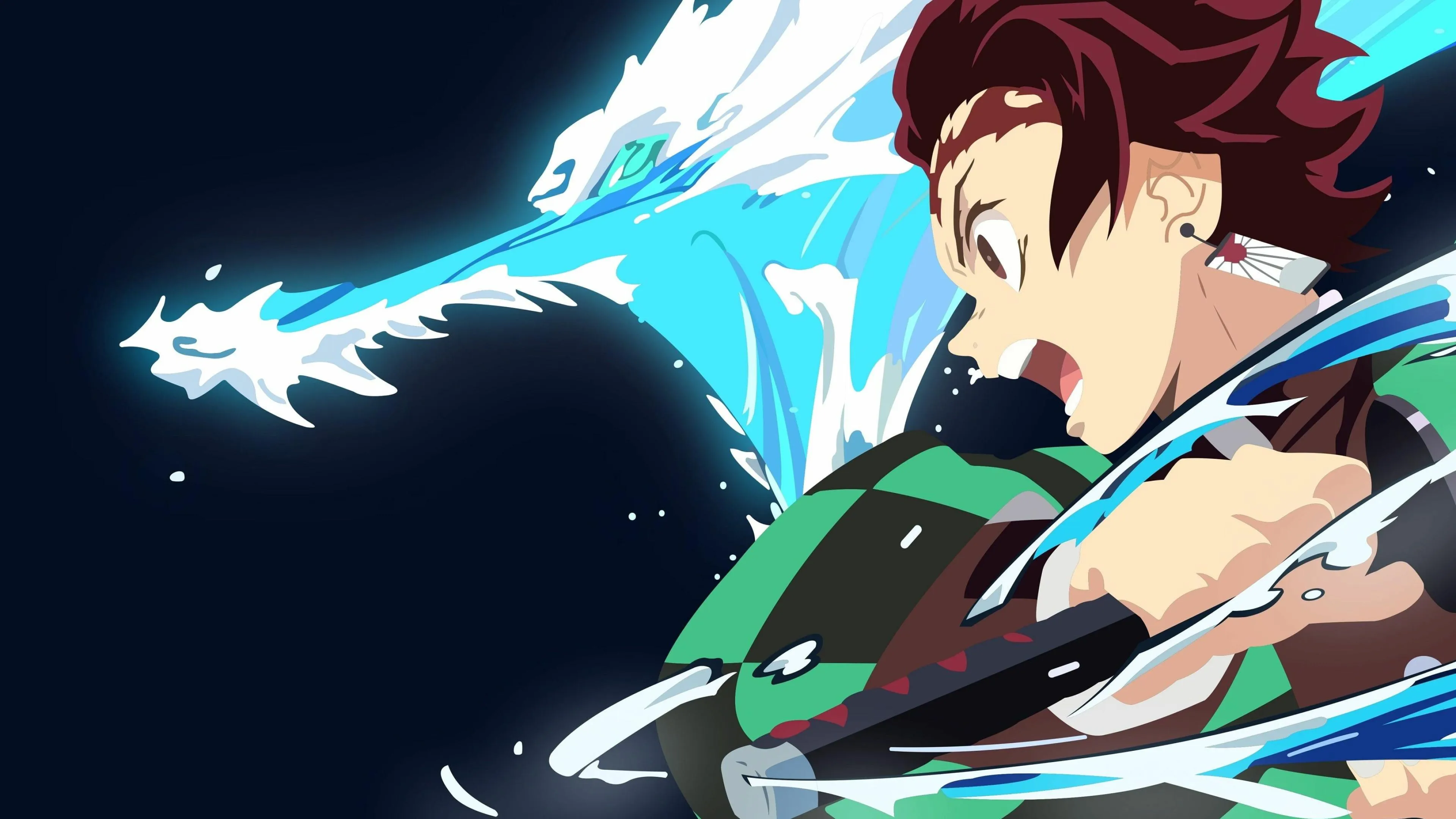 Demon Slayer Tanjiro Using Water Breathing Sword Style