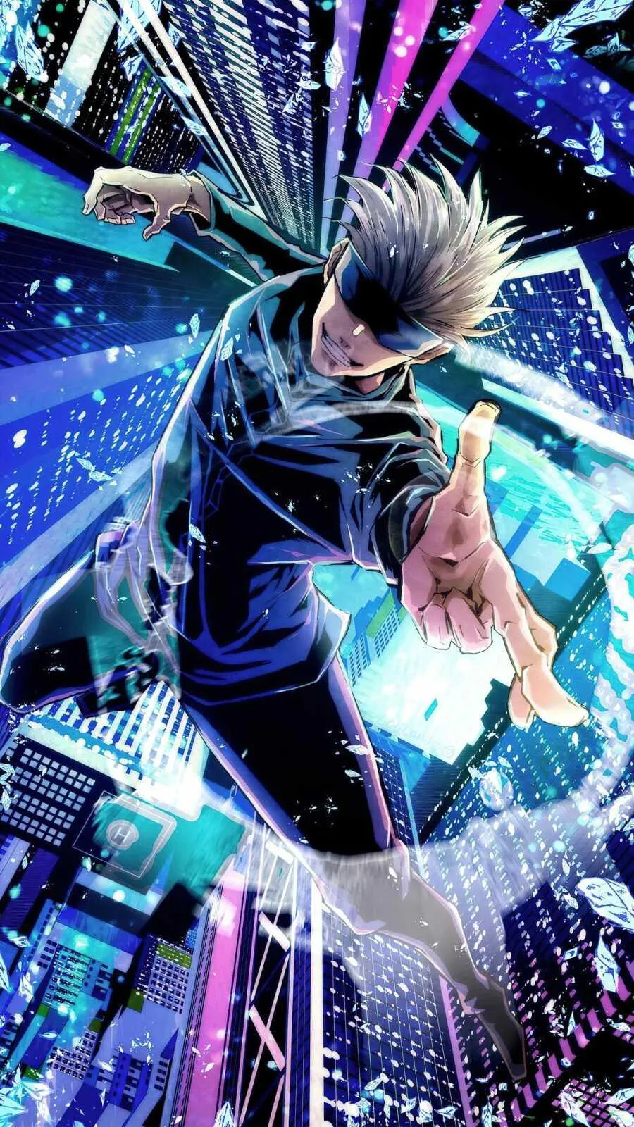 Dynamic Anime Hero Using Powerful Electric Attack Wallpaper