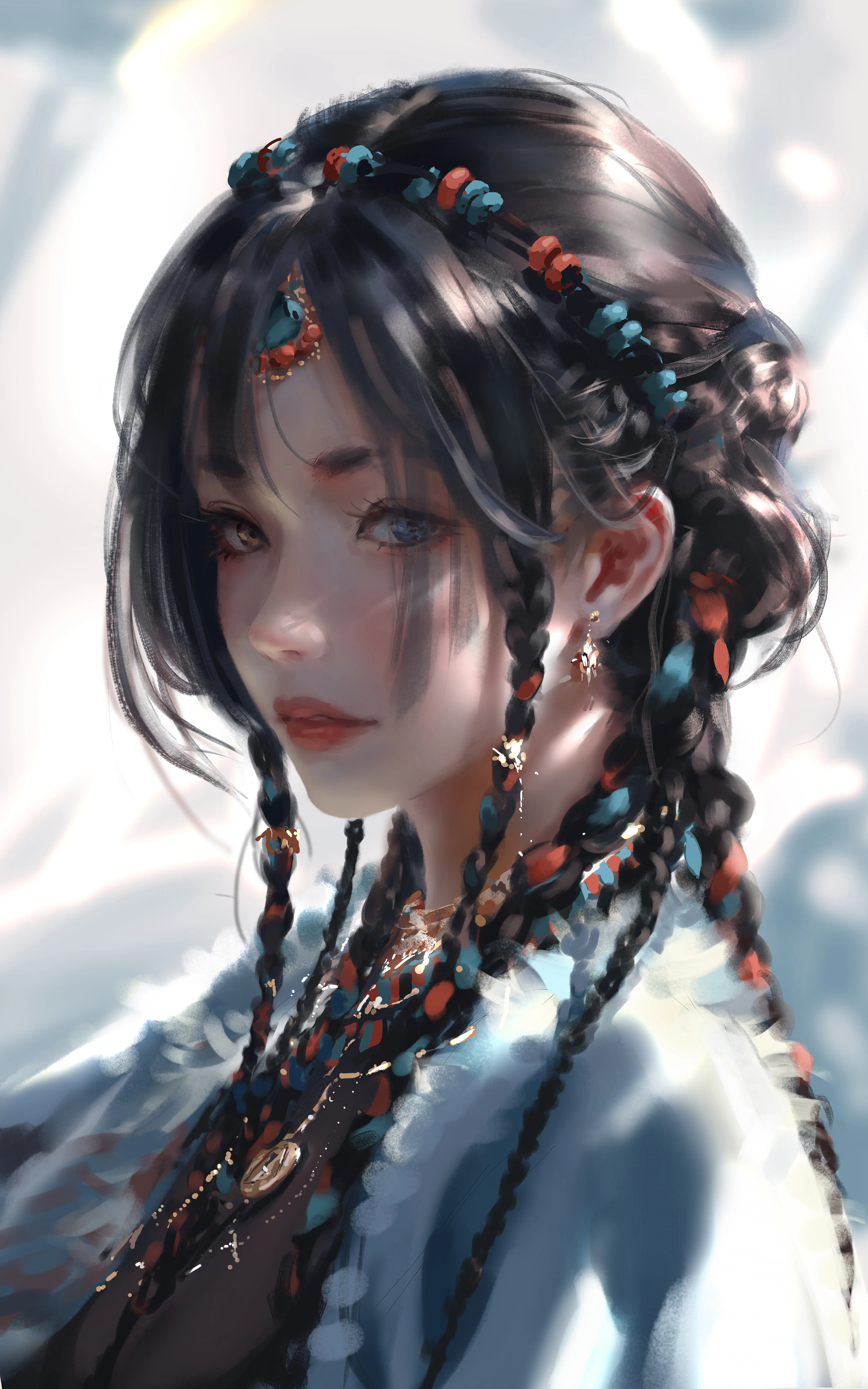 Elegant Anime Girl Mobile Wallpaper in HD