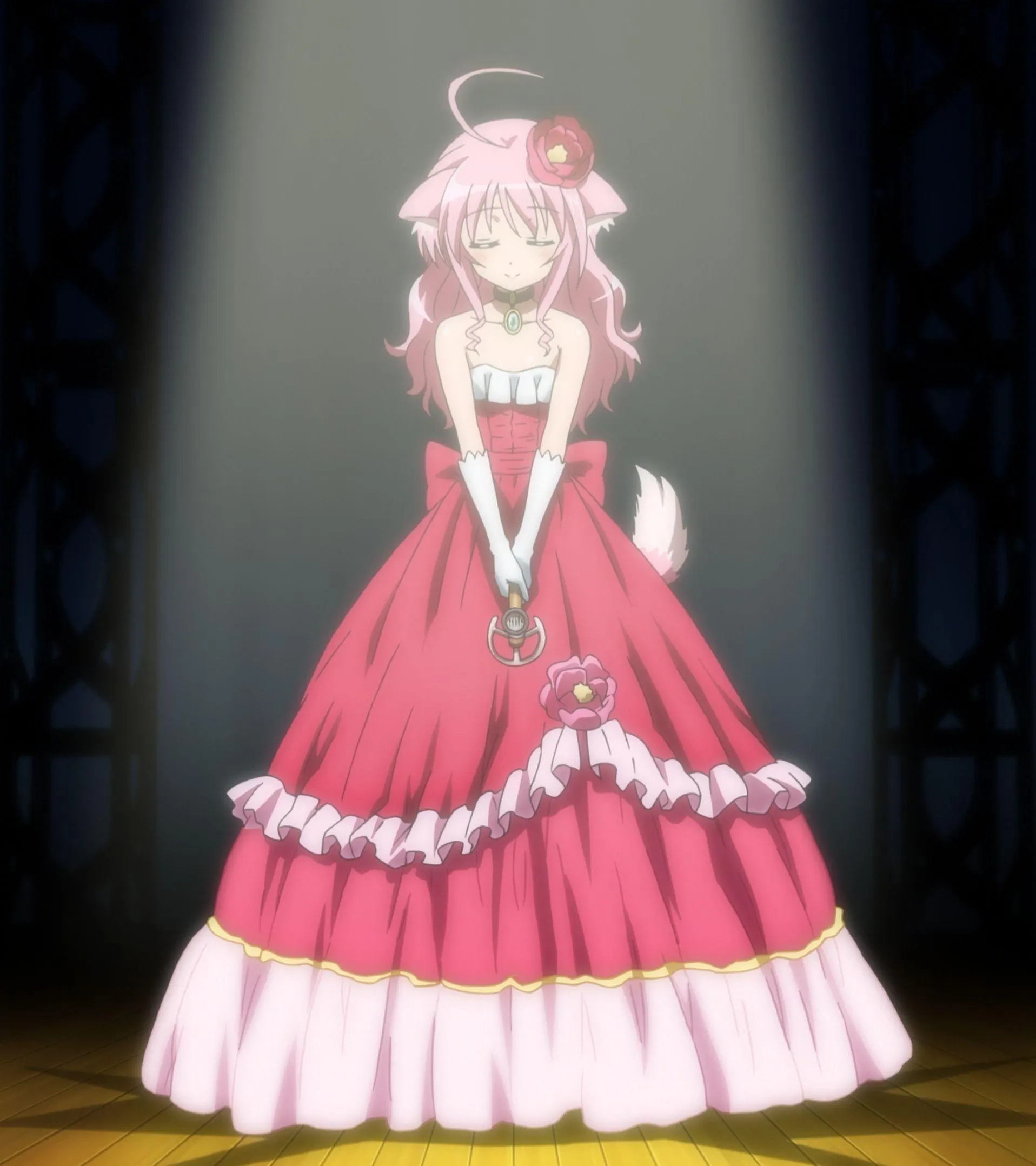 Emilia in Pink Dress from Re Zero Anime Free Wallpaper