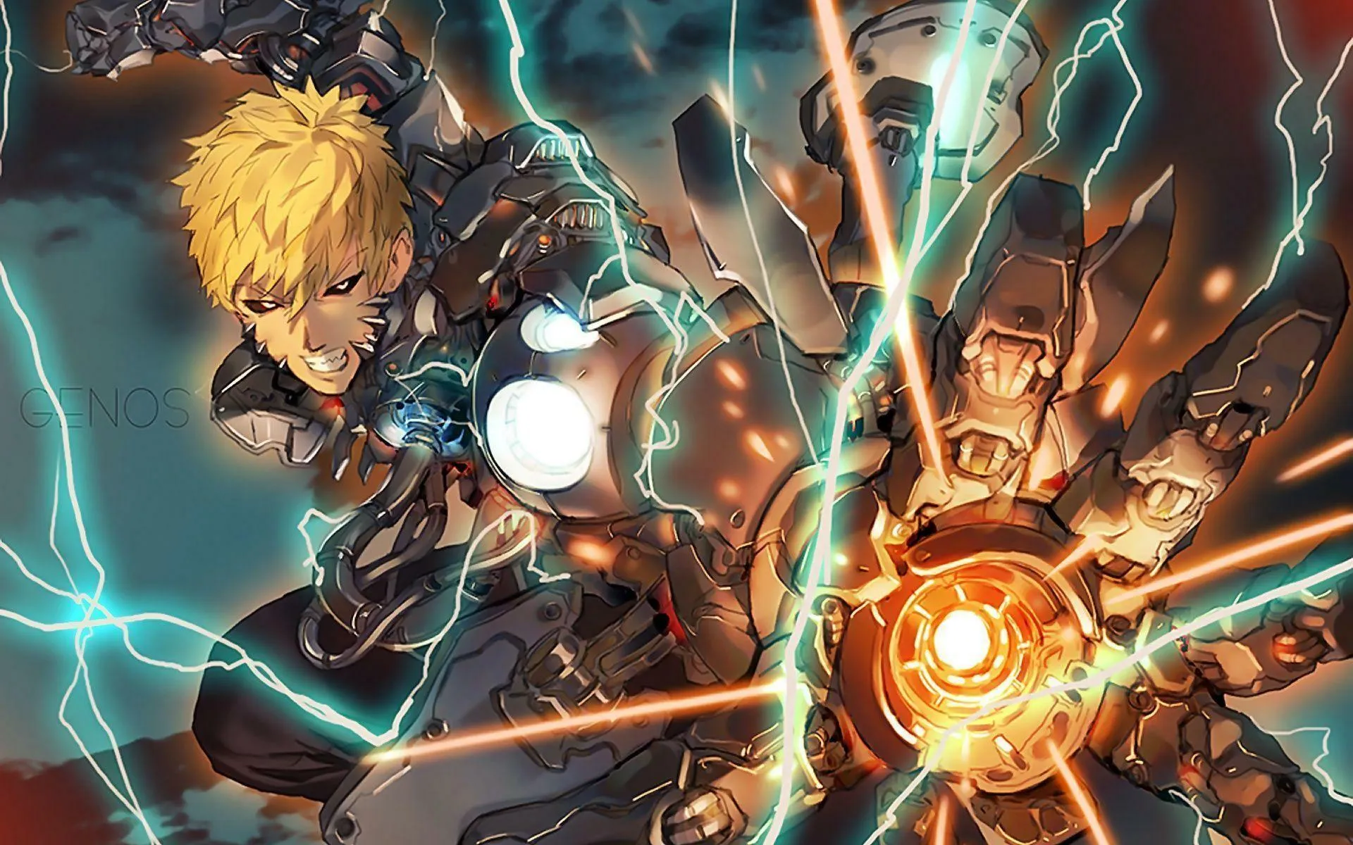 Epic Anime Fight Scene with Explosive Combat Effects