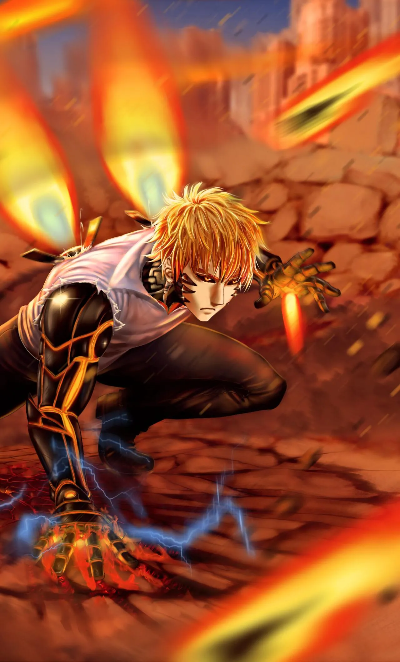 Eren Yeager in Attack on Titan Anime in Fiery Battle