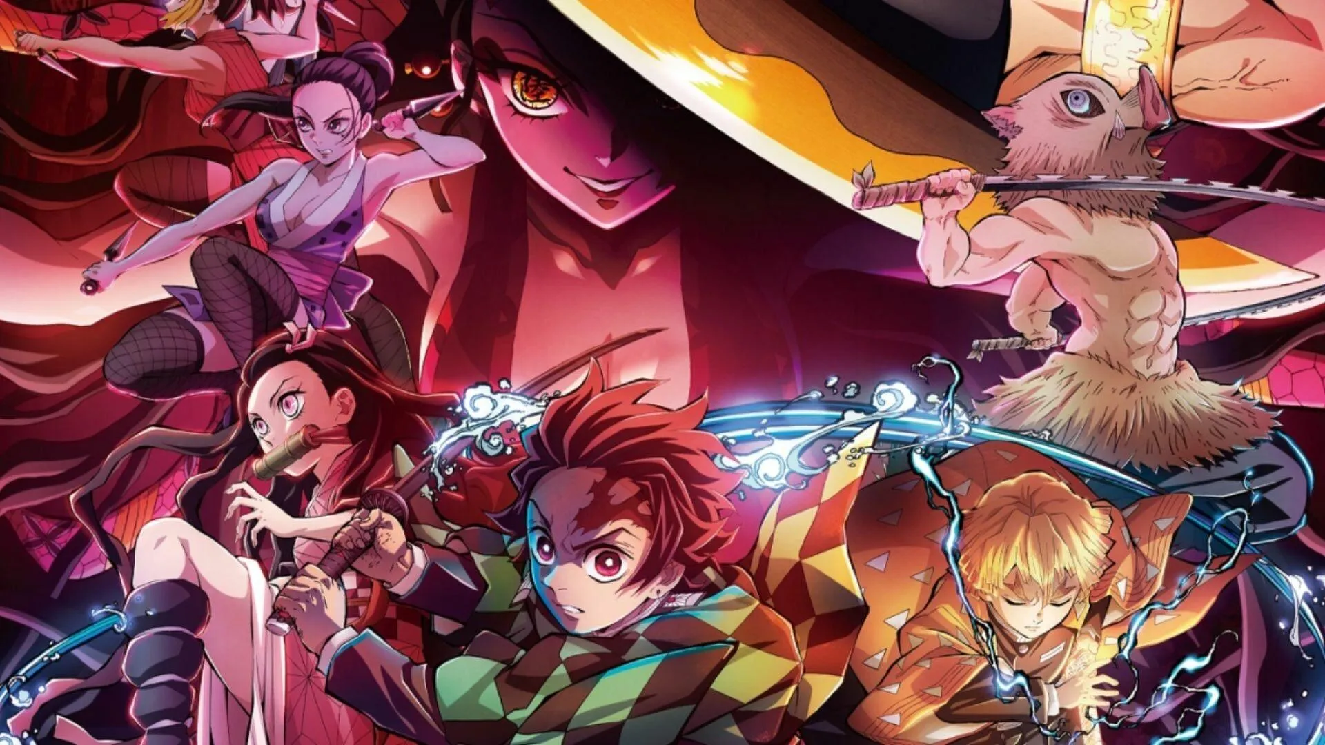 Fierce Red Flame and Blood Battle Scene from Anime